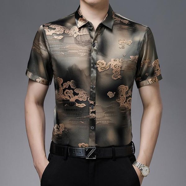 men's casual shirts summer short sleeve shirt middle aged man korean lapel thin trend top, White;black
men's casual shirts summer short sleeve shirt middle aged man korean lapel thin trend top, White;black