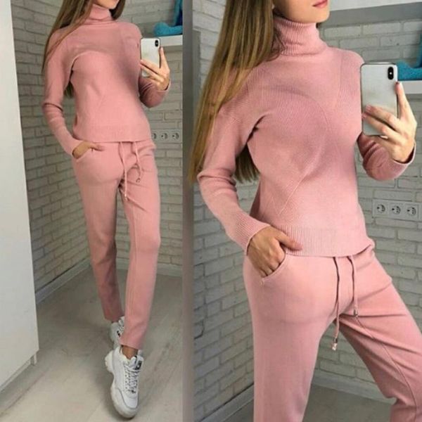women's two piece pants 2021 autumn casual knitted outfit winter turtleneck sweater and female set tracksuit sweat suits, White
women's two piece pants 2021 autumn casual knitted outfit winter turtleneck sweater and female set tracksuit sweat suits, White