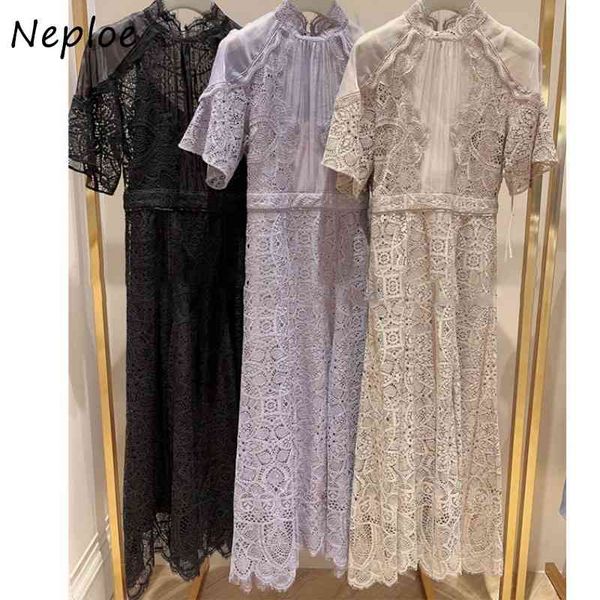 neploe elegant mid-length lace patchwork women dress japan style all-match dresses chic stand collar high waist vestidos 210423, Black;gray
neploe elegant mid-length lace patchwork women dress japan style all-match dresses chic stand collar high waist vestidos 210423, Black;gray