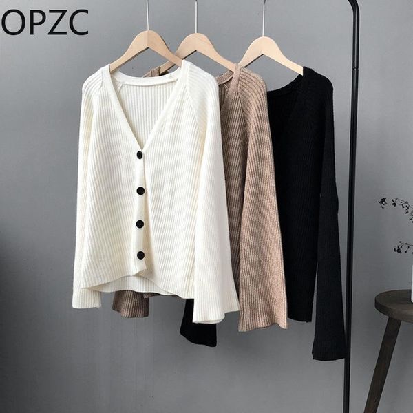 women's sweaters opzc fashion 2021 women lazy big v-neck versatile coat button knit sweater cardigan female trumpet sleeve 9125, White;black
women's sweaters opzc fashion 2021 women lazy big v-neck versatile coat button knit sweater cardigan female trumpet sleeve 9125, White;black