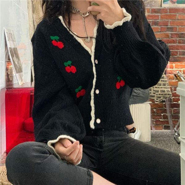 cardigan for women sweet embroidery womens sweater loose oversize knitted female outerwear korean ladies autumn, White;black
cardigan for women sweet embroidery womens sweater loose oversize knitted female outerwear korean ladies autumn, White;black