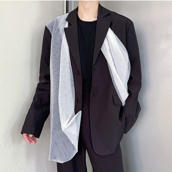 men's suits & blazers men niche design mesh splice loose casual jacket man harajuku streetwear vintage fashion coat stage clothing mezm, White;black
men's suits & blazers men niche design mesh splice loose casual jacket man harajuku streetwear vintage fashion coat stage clothing mezm, White;black