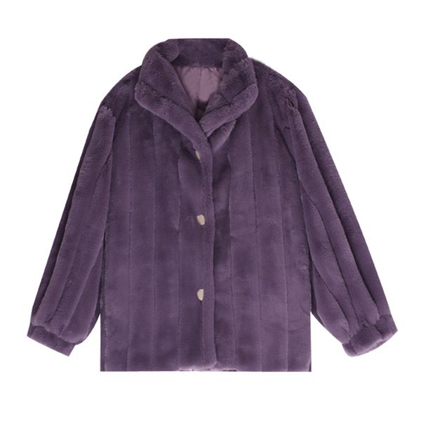 women purple solid faux fur jacket outwear button warm thick turn down collar c0274 210514, Black
women purple solid faux fur jacket outwear button warm thick turn down collar c0274 210514, Black