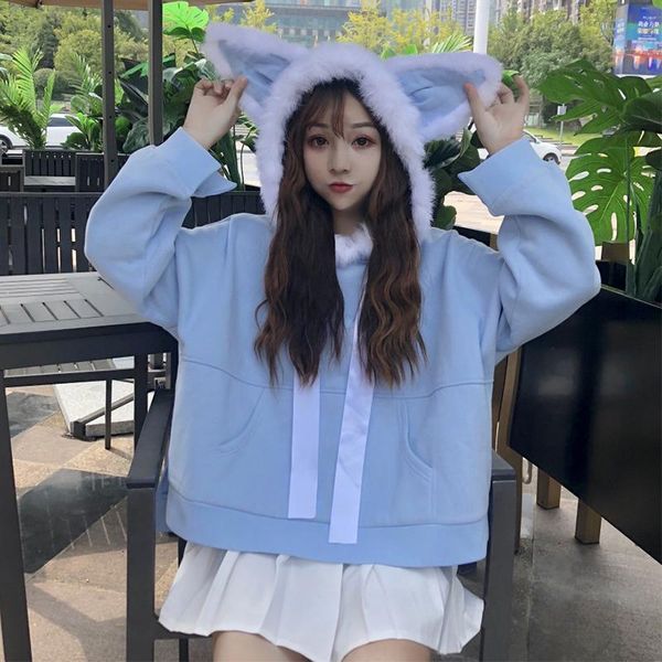 women's hoodies & sweatshirts cute sweet autumn and winter ears hooded pullover women korean loose long-sleeved shirt jacket tide, Black
women's hoodies & sweatshirts cute sweet autumn and winter ears hooded pullover women korean loose long-sleeved shirt jacket tide, Black