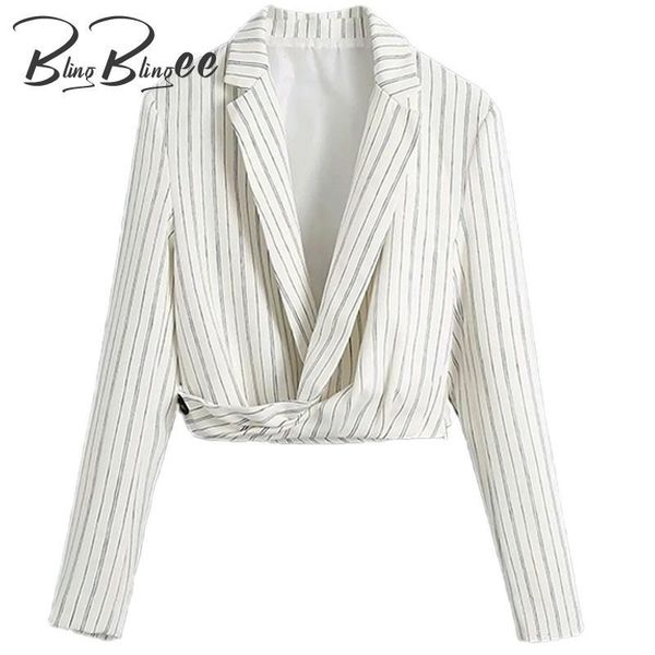 women's suits & blazers blingblingee 2021 summer autumn white striped notched collar wrist sleeve slim women wrap crop coat female suit, White;black
women's suits & blazers blingblingee 2021 summer autumn white striped notched collar wrist sleeve slim women wrap crop coat female suit, White;black