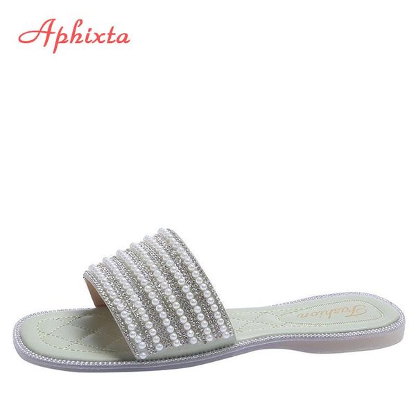aphixta pearl flip flops women summer slides for flat heel open peep toe bread cross-tie slippers mules, Black
aphixta pearl flip flops women summer slides for flat heel open peep toe bread cross-tie slippers mules, Black