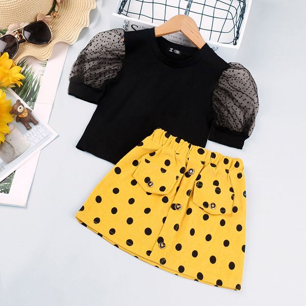 girls summer clothes set fashion bubble short-sleeved t-shirt with polka dot skirt 2pcs toddler children's 210515, White
girls summer clothes set fashion bubble short-sleeved t-shirt with polka dot skirt 2pcs toddler children's 210515, White