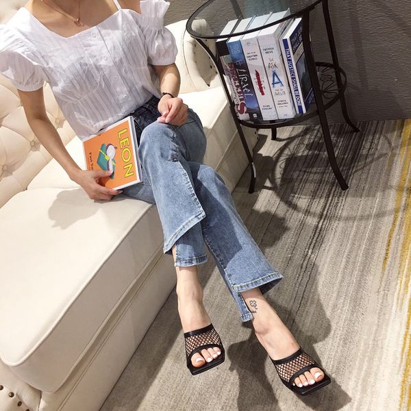 eilyken new pu square head peep toe high heel mesh slippers summer fashion slip on thin heels slides women mulesteeoisdgsgds, Black
eilyken new pu square head peep toe high heel mesh slippers summer fashion slip on thin heels slides women mulesteeoisdgsgds, Black
