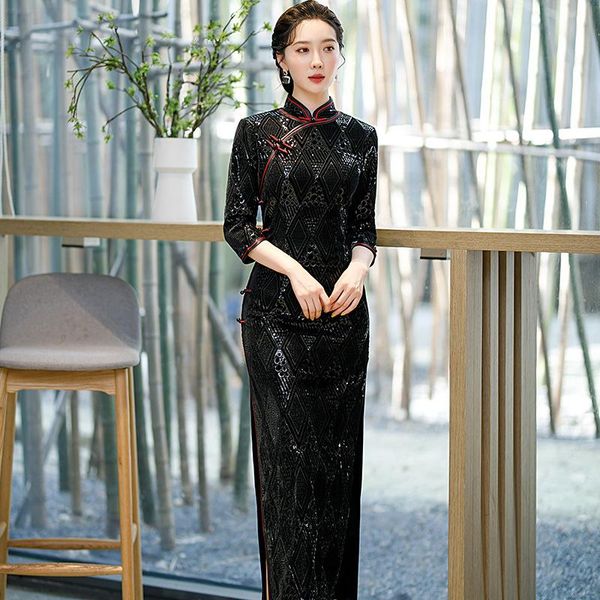 ethnic clothing classic oriental women cheongsam noble elegant evening party qipao vestidos chinese style plus size long sleeve robe go, Red
ethnic clothing classic oriental women cheongsam noble elegant evening party qipao vestidos chinese style plus size long sleeve robe go, Red