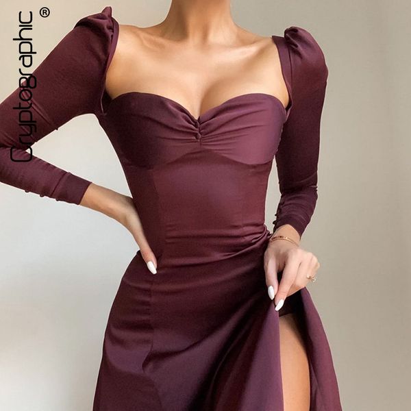 satin puff sleeve midi dress gown backless elegant split dress party night club winter womens dresses 2021by air, Black;gray
satin puff sleeve midi dress gown backless elegant split dress party night club winter womens dresses 2021by air, Black;gray