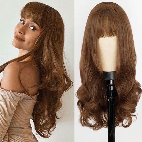 synthetic wigs long body wave wig womens natural with bangs gray/brown/black heat resistant for women
synthetic wigs long body wave wig womens natural with bangs gray/brown/black heat resistant for women