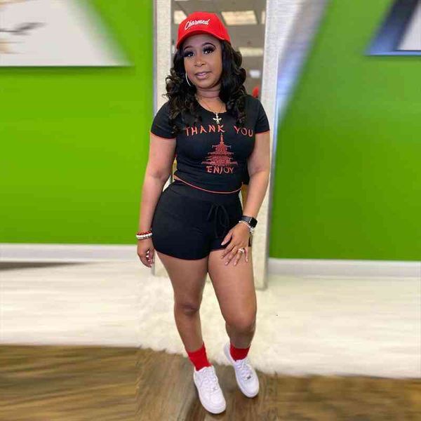 black white thank you enjoy womens tracksuits letter print short sleeve t shirts and biker shorts summer fitness two piece, Gray
black white thank you enjoy womens tracksuits letter print short sleeve t shirts and biker shorts summer fitness two piece, Gray