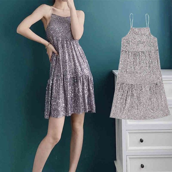 casual dresses summer fashion silver color spaghetti strap sequins mini dress long sleeve women slim waist chic party es hmcw, Black;gray
casual dresses summer fashion silver color spaghetti strap sequins mini dress long sleeve women slim waist chic party es hmcw, Black;gray