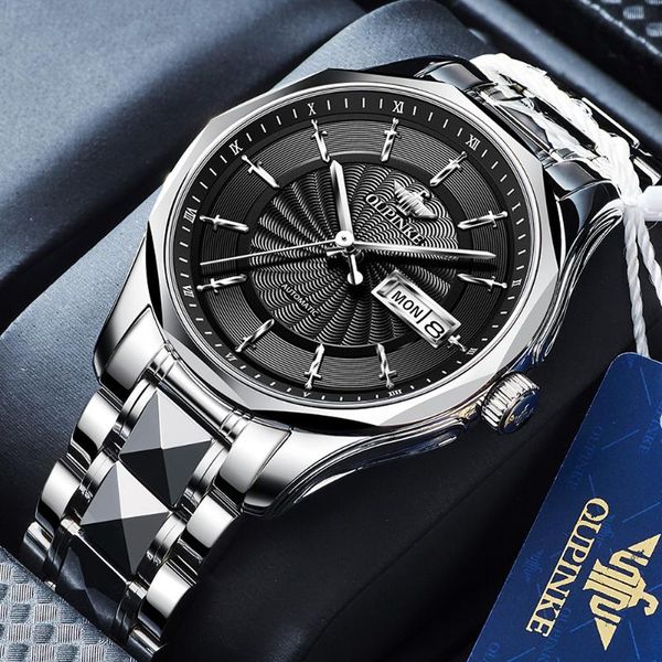 men's automatic mechanical wristwatch with double calendar tungsten steel watchband fashion waterproof luminous hands male clock wristw, Slivery;brown
men's automatic mechanical wristwatch with double calendar tungsten steel watchband fashion waterproof luminous hands male clock wristw, Slivery;brown