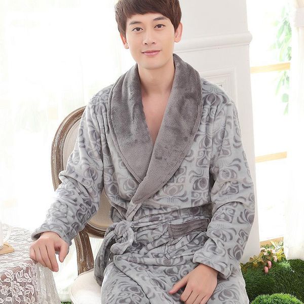 men's sleepwear winter men flannel robe warm thick kimono gown long sleeve bathrobe male loose casual nightwear big size 3xl, Black;brown
men's sleepwear winter men flannel robe warm thick kimono gown long sleeve bathrobe male loose casual nightwear big size 3xl, Black;brown
