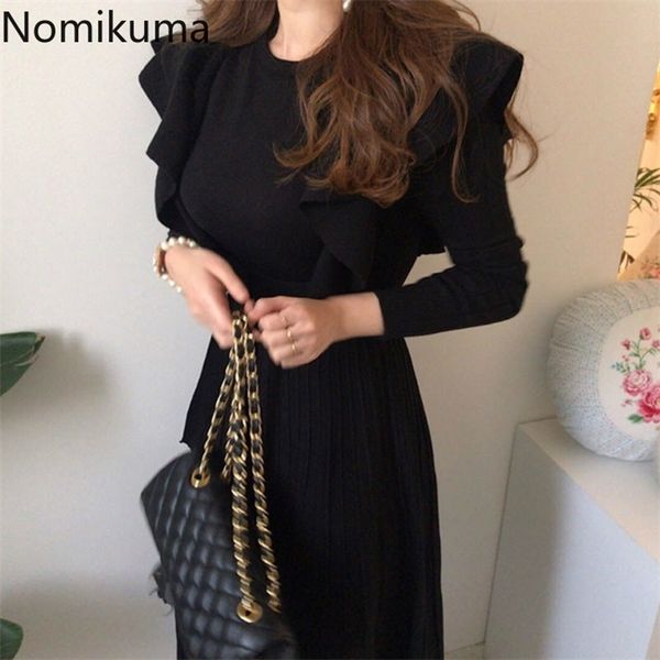 nomikuma fashion new sweater dress women ruffles slim waist long sleeve a line pleated dresses winter clothes robe mujer 3c952, Black;gray
nomikuma fashion new sweater dress women ruffles slim waist long sleeve a line pleated dresses winter clothes robe mujer 3c952, Black;gray