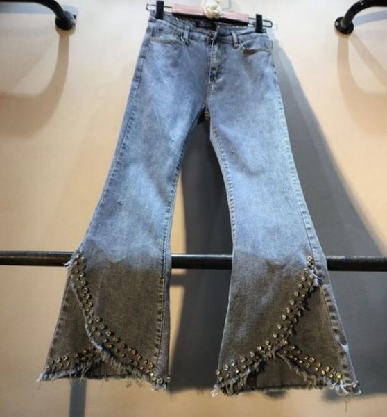 women's jeans 2021 spring denim trousers retro heavy drilled diamond beaded slim pants female high waist flare, Blue
women's jeans 2021 spring denim trousers retro heavy drilled diamond beaded slim pants female high waist flare, Blue