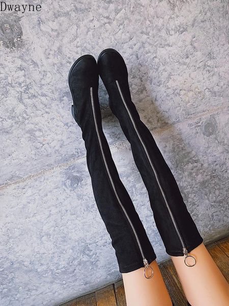 boots 2021 autumn and winter fashion europe the united states long tube stretch zipper over knee women, Black
boots 2021 autumn and winter fashion europe the united states long tube stretch zipper over knee women, Black