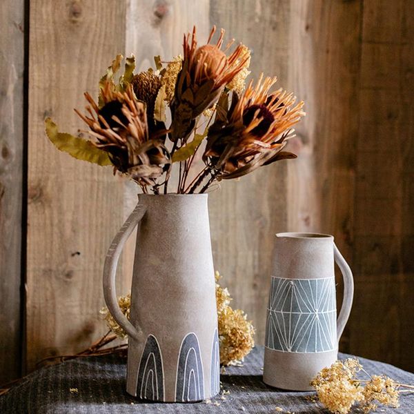 vases ceramic aesthetic vase center table kit shabby chic american style plant pot vintage rustic tall handle jarrones home decor hp50 
vases ceramic aesthetic vase center table kit shabby chic american style plant pot vintage rustic tall handle jarrones home decor hp50