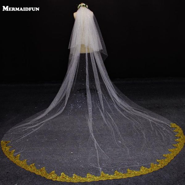 bridal veils 2021 4 meters two layers gold lace sequined white ivory tulle wedding veil 2 t m golden color, Black
bridal veils 2021 4 meters two layers gold lace sequined white ivory tulle wedding veil 2 t m golden color, Black
