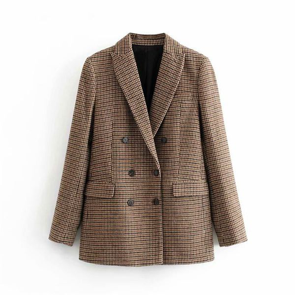 vintage casual plaid blazer women fashion double breasted office ladies jacket coat notched collar long sleeve suits women's & blazers, White;black
vintage casual plaid blazer women fashion double breasted office ladies jacket coat notched collar long sleeve suits women's & blazers, White;black