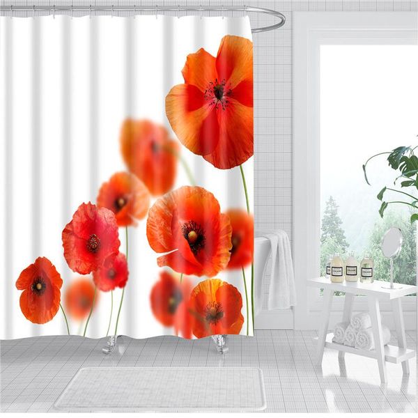red flowers printed shower curtains decor four seasons floral plant waterproof polyester fabric bathroom accessories with hooks
red flowers printed shower curtains decor four seasons floral plant waterproof polyester fabric bathroom accessories with hooks