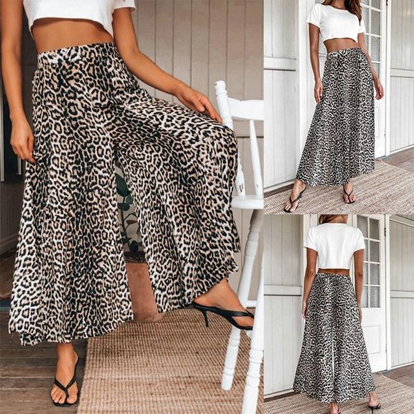 women's summer high waist leopard print wide-leg pants & capris, Black;white
women's summer high waist leopard print wide-leg pants & capris, Black;white