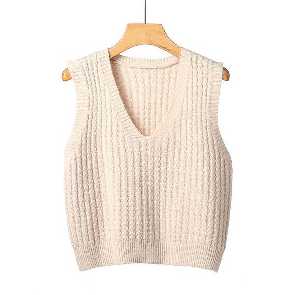women's vests short sweater vest spring autumn 2021 korean loose pullover waistcoat sleeveless knit female outerwear, Black;white
women's vests short sweater vest spring autumn 2021 korean loose pullover waistcoat sleeveless knit female outerwear, Black;white