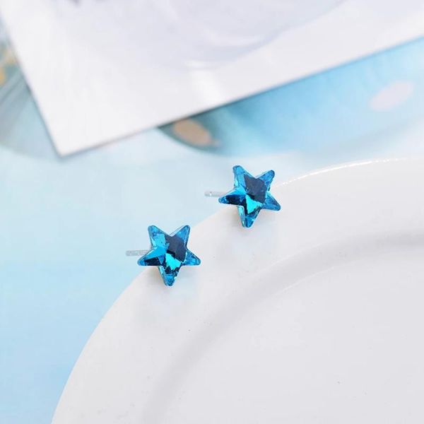 stud contemporary and contracted classic blue star creative design jewelry girl beautiful earrings, Golden;silver
stud contemporary and contracted classic blue star creative design jewelry girl beautiful earrings, Golden;silver