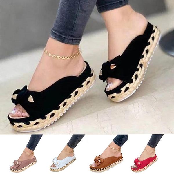 women woven thick sole slippers soft stitching ladies sandals comfortable flat open toe beach shoes woman footwear, Black
women woven thick sole slippers soft stitching ladies sandals comfortable flat open toe beach shoes woman footwear, Black