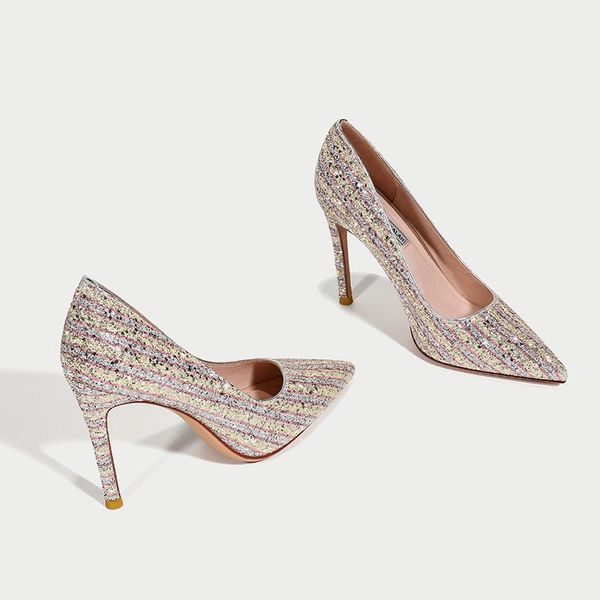 dress shoes thin high heel women point toe ladies party medium and low bride, Black
dress shoes thin high heel women point toe ladies party medium and low bride, Black