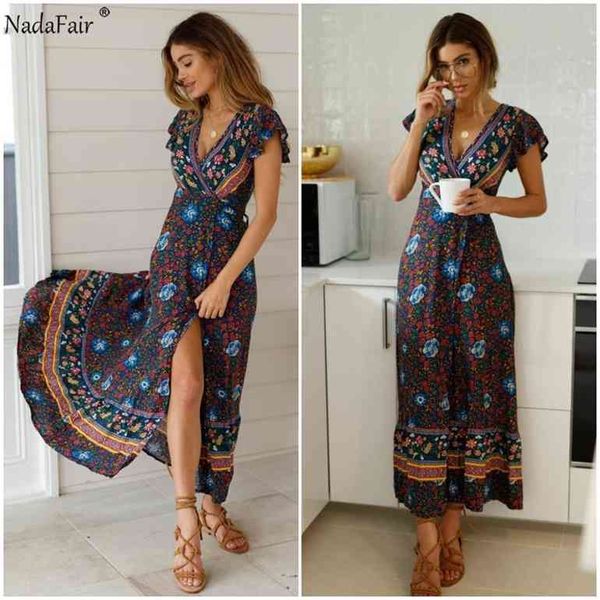 nadafair vintage floral maxi dresses elegant beach sash v neck split print tunic long summer boho dress women vestidos, Black;gray
nadafair vintage floral maxi dresses elegant beach sash v neck split print tunic long summer boho dress women vestidos, Black;gray