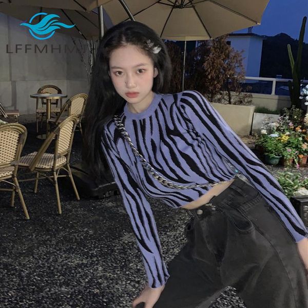 autumn vintage zebra open navel slim fit short bottomed long sleeve crew neck cool knitwear versatile women's fashion sweaters, White;black
autumn vintage zebra open navel slim fit short bottomed long sleeve crew neck cool knitwear versatile women's fashion sweaters, White;black