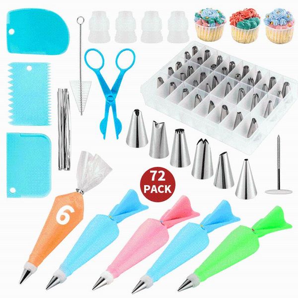 baking & pastry tools 72-piece set decorating mouth cake bag cream tool sets