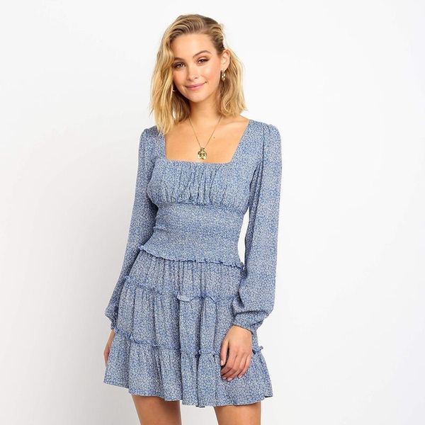 casual dresses elegant fashion square collar floral mini dress women a-line autumn spring office lady long sleeve lace frill flared, Black;gray
casual dresses elegant fashion square collar floral mini dress women a-line autumn spring office lady long sleeve lace frill flared, Black;gray