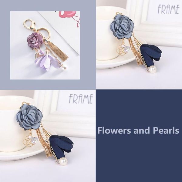 keychains camellia flower fashion jewelry charm pearl chain accessories ornaments bag decoration key buckle hanging, Silver
keychains camellia flower fashion jewelry charm pearl chain accessories ornaments bag decoration key buckle hanging, Silver