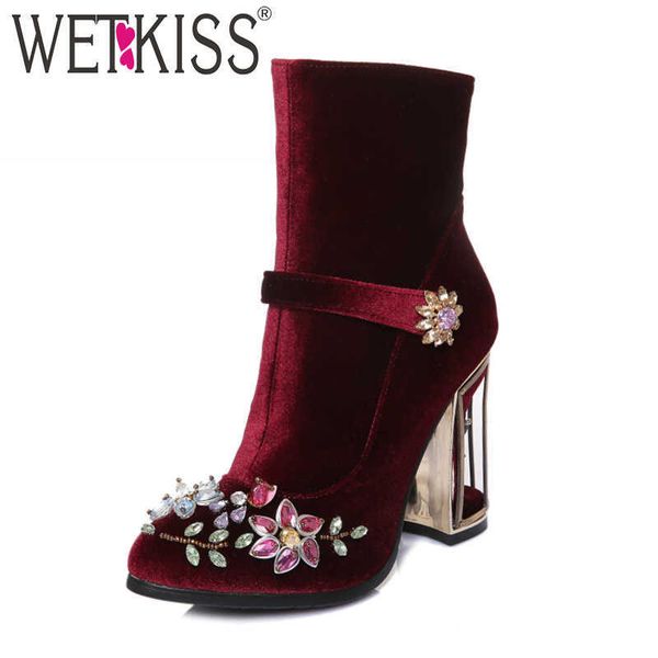 wetkiss spring ankle boots women zip pointed toe footwear party appliques boots female crystal bird cage heels high shoes woman 210630, Black
wetkiss spring ankle boots women zip pointed toe footwear party appliques boots female crystal bird cage heels high shoes woman 210630, Black