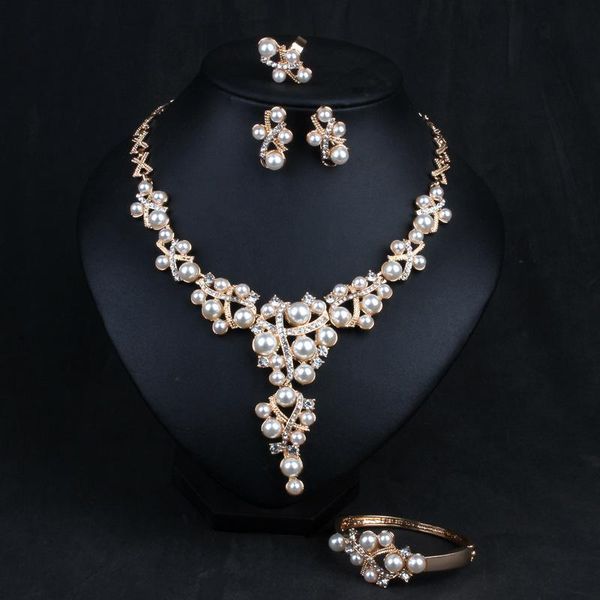 earrings & necklace fine pearl bride/wedding elegant choke jewelry set luxury crystal earring and party 4pcs, Silver
earrings & necklace fine pearl bride/wedding elegant choke jewelry set luxury crystal earring and party 4pcs, Silver
