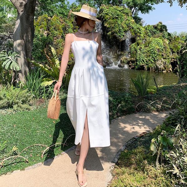 casual dresses 2021 summer fashion split fork midi sleeveless holiday spaghetti strap sundress white dress woman, Black;gray
casual dresses 2021 summer fashion split fork midi sleeveless holiday spaghetti strap sundress white dress woman, Black;gray