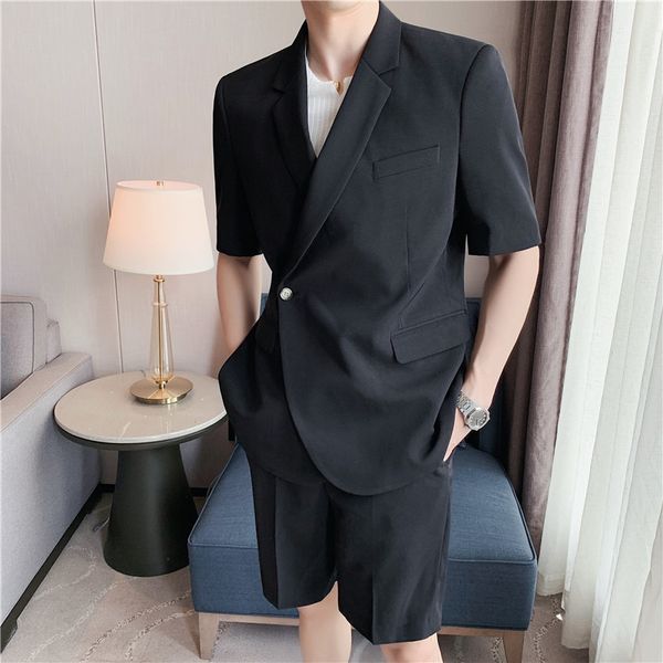 men's suits & blazers men's suit solid color casual male korean loose streetwear shorts dressed summer s-2xl v19q, White;black
men's suits & blazers men's suit solid color casual male korean loose streetwear shorts dressed summer s-2xl v19q, White;black