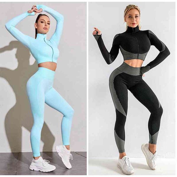 women's tracksuits 2/3/pcs energy seamless yoga set women workout fitness clothes long sleeve shirts high waist running leggings pants, Gray
women's tracksuits 2/3/pcs energy seamless yoga set women workout fitness clothes long sleeve shirts high waist running leggings pants, Gray