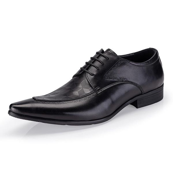 dress shoes mens pointed business genuine leather british retro men cowhide, Black 
dress shoes mens pointed business genuine leather british retro men cowhide, Black