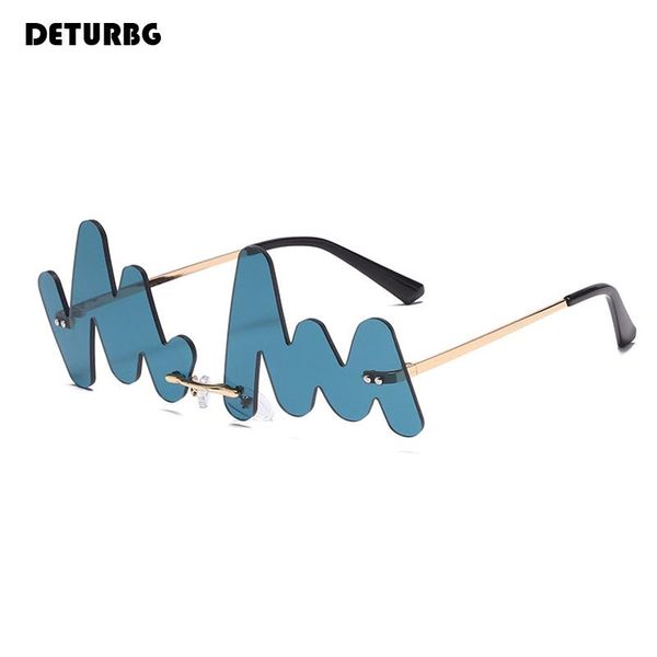 funny rimless wave shape sunglasses women's luxury metal frame eye wear party sun glasses shades for women lens uv400 sg070, White;black
funny rimless wave shape sunglasses women's luxury metal frame eye wear party sun glasses shades for women lens uv400 sg070, White;black