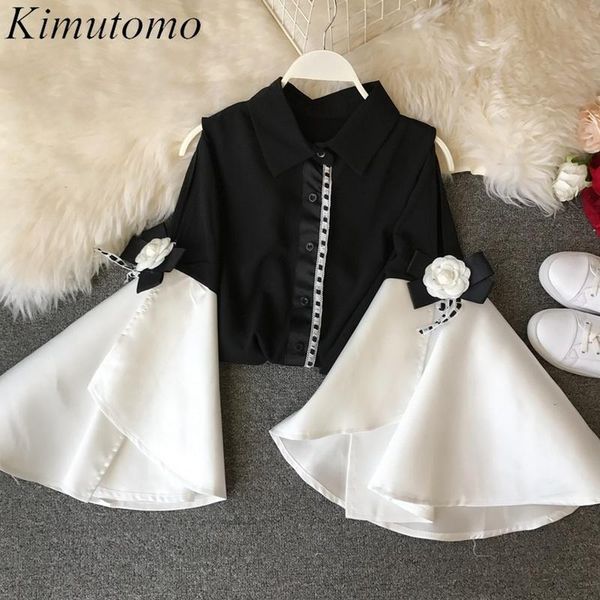 women's blouses & shirts kimutomo spring blouse women off shoulder patchwork flare sleeve turn-down collar slim wild autumn 2021, White
women's blouses & shirts kimutomo spring blouse women off shoulder patchwork flare sleeve turn-down collar slim wild autumn 2021, White