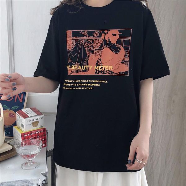 women's t-shirt fashion graphic tees women japanese vintage printed short sleeve o-neck harajuku kawaii casual black large size tee, White
women's t-shirt fashion graphic tees women japanese vintage printed short sleeve o-neck harajuku kawaii casual black large size tee, White