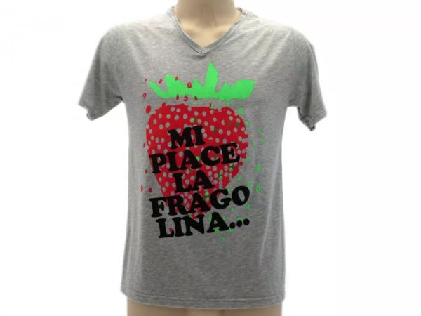 t shirt solo parole uomo basic mi piace la fragolina grigia, White;black 
t shirt solo parole uomo basic mi piace la fragolina grigia, White;black