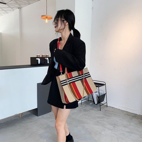 2021 new fashion canvas hand-held women's bag fashion korean stripe single shoulder underarm large capacity slant span bag
2021 new fashion canvas hand-held women's bag fashion korean stripe single shoulder underarm large capacity slant span bag