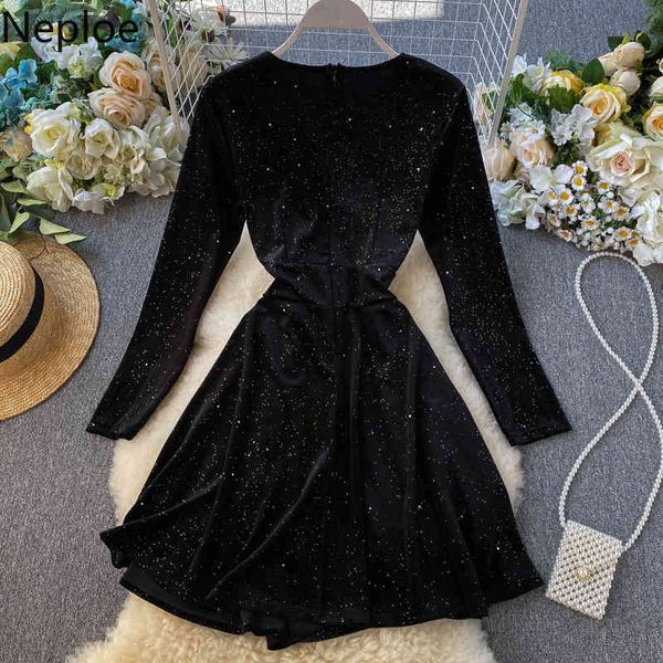 neploe 2021 spring autumn new elegant retro velet dress party high waist hip a line vestido long sleeve lace black ropa 47005, Black;gray
neploe 2021 spring autumn new elegant retro velet dress party high waist hip a line vestido long sleeve lace black ropa 47005, Black;gray
