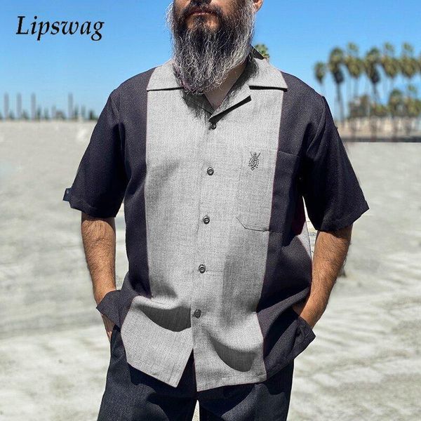 men's casual shirts fashion buttoned cardigan mens streetwear vintage patchwork turn-down collar shirt for men summer half sleeve, White;black
men's casual shirts fashion buttoned cardigan mens streetwear vintage patchwork turn-down collar shirt for men summer half sleeve, White;black