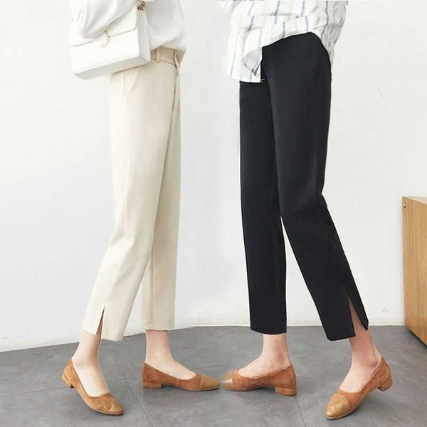 korean spring loose casual suit pants women's straight ankle-length show thin open fork high waist pipe trousers 210607, Black;white
korean spring loose casual suit pants women's straight ankle-length show thin open fork high waist pipe trousers 210607, Black;white